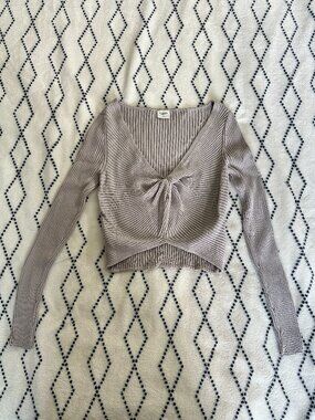 Abercrombie & Fitch Twist Front Cropped Sweater, small